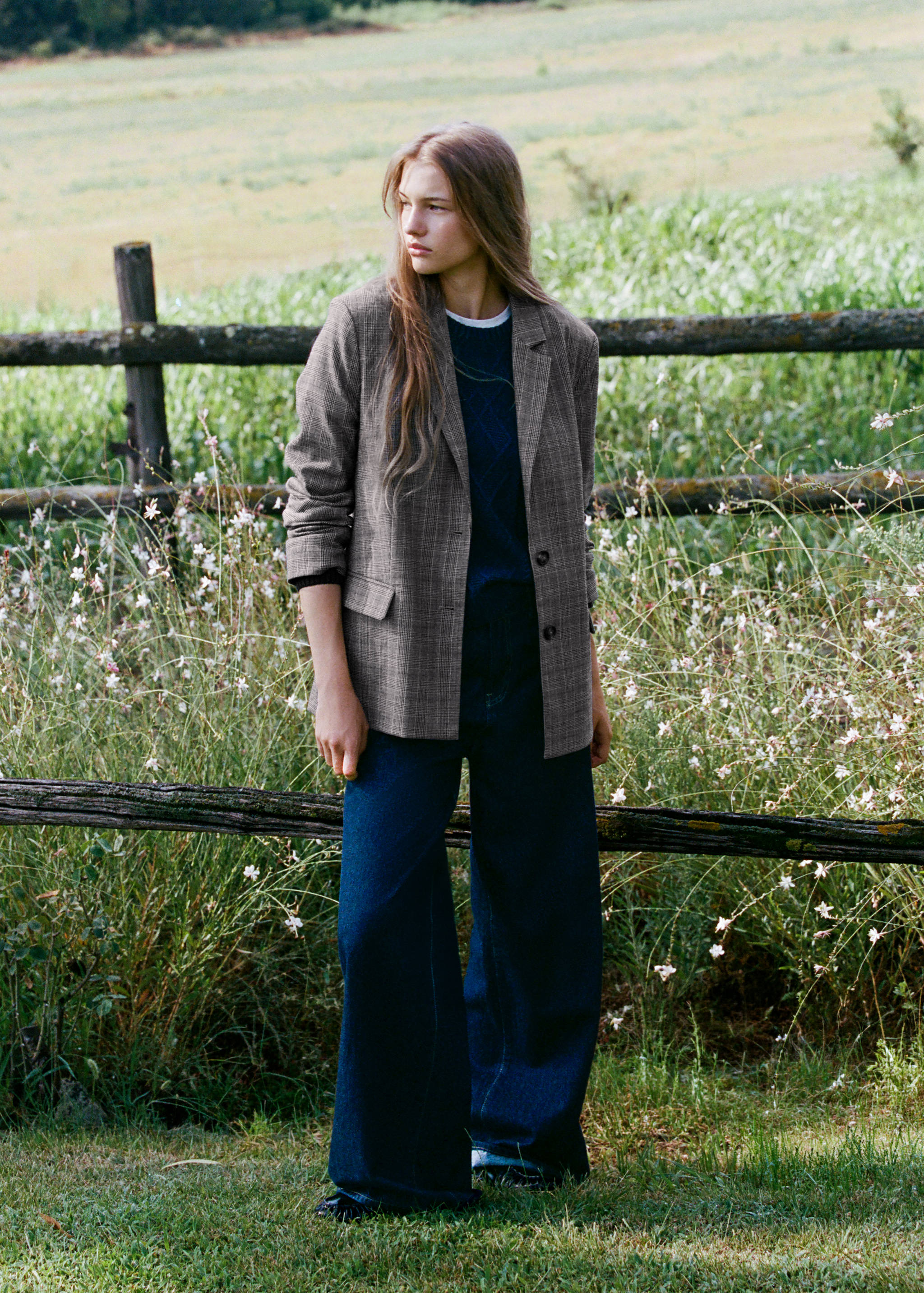 Check-print jacket - General plane