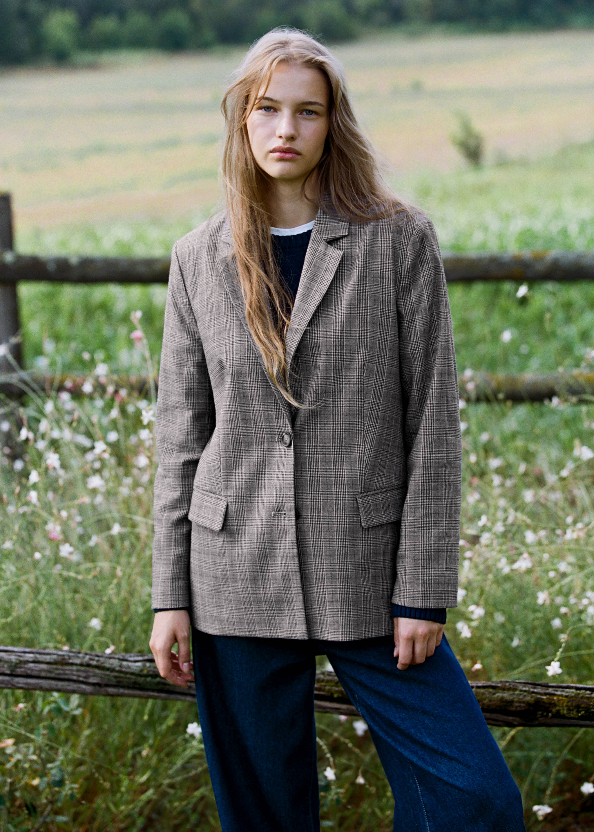 Check-print jacket - Medium plane