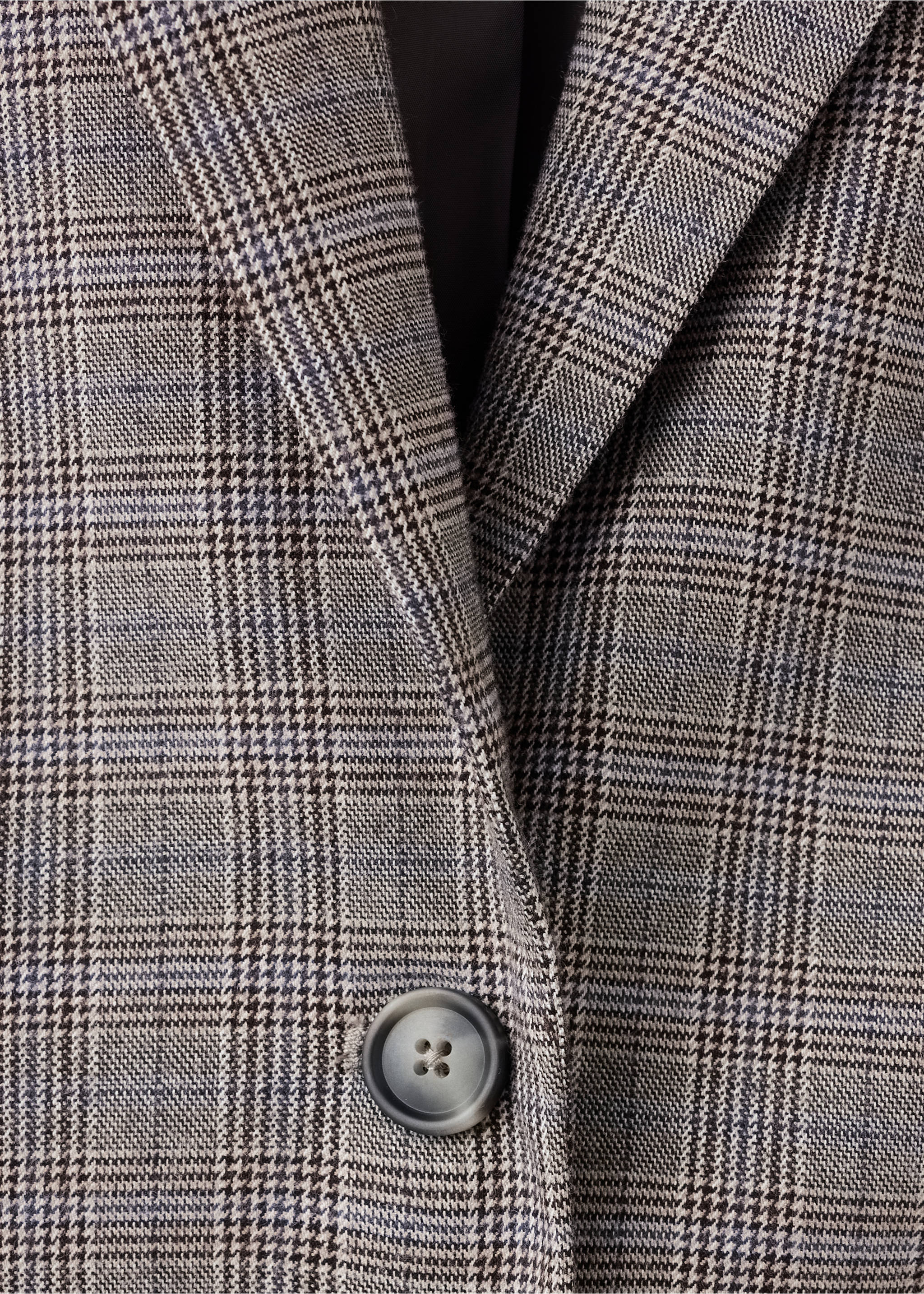 Check-print jacket - Details of the article 8, Medium Brown. Ref: 37087129-00.