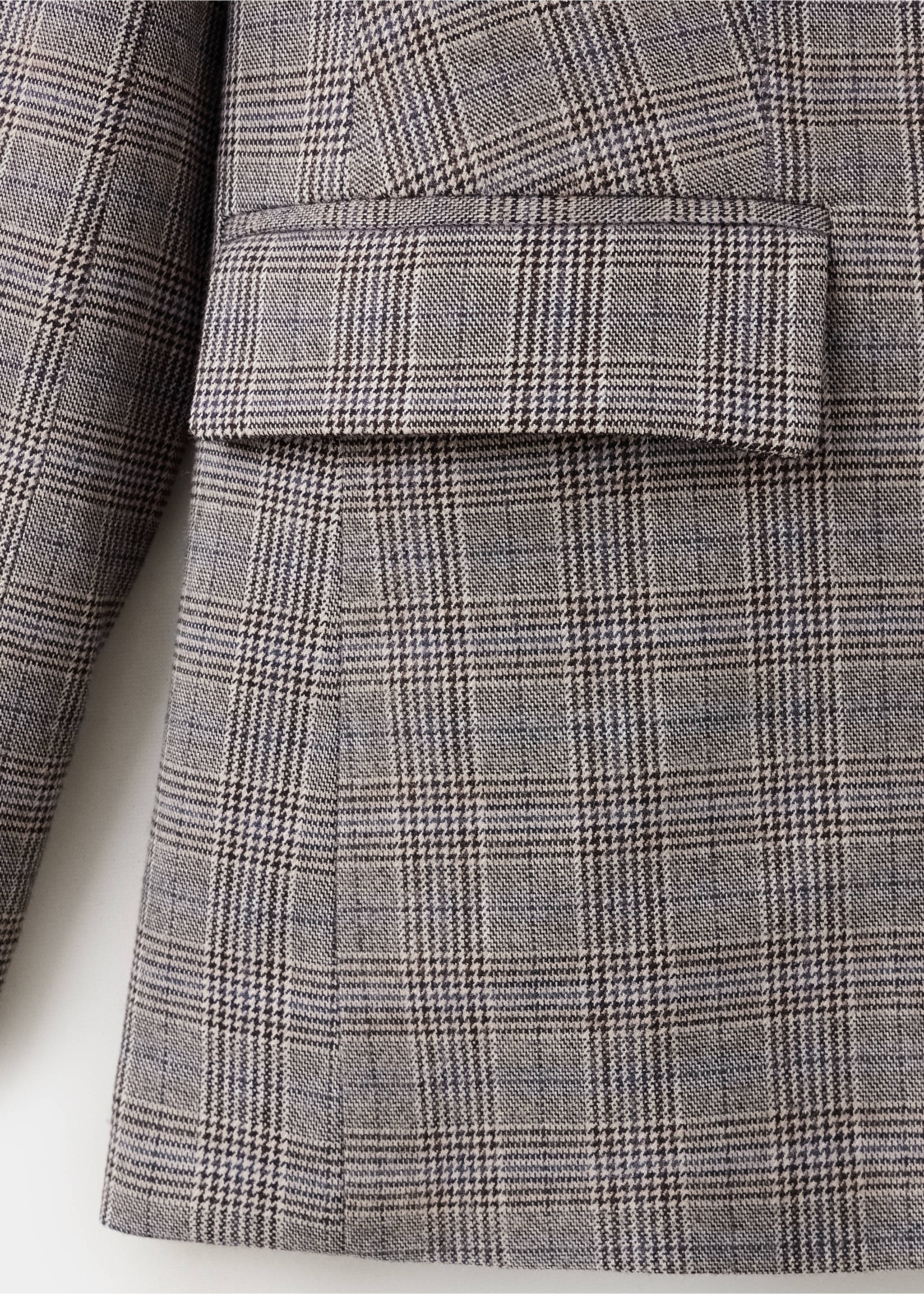 Check-print jacket - Details of the article 0, Medium Brown. Ref: 37087129-00.