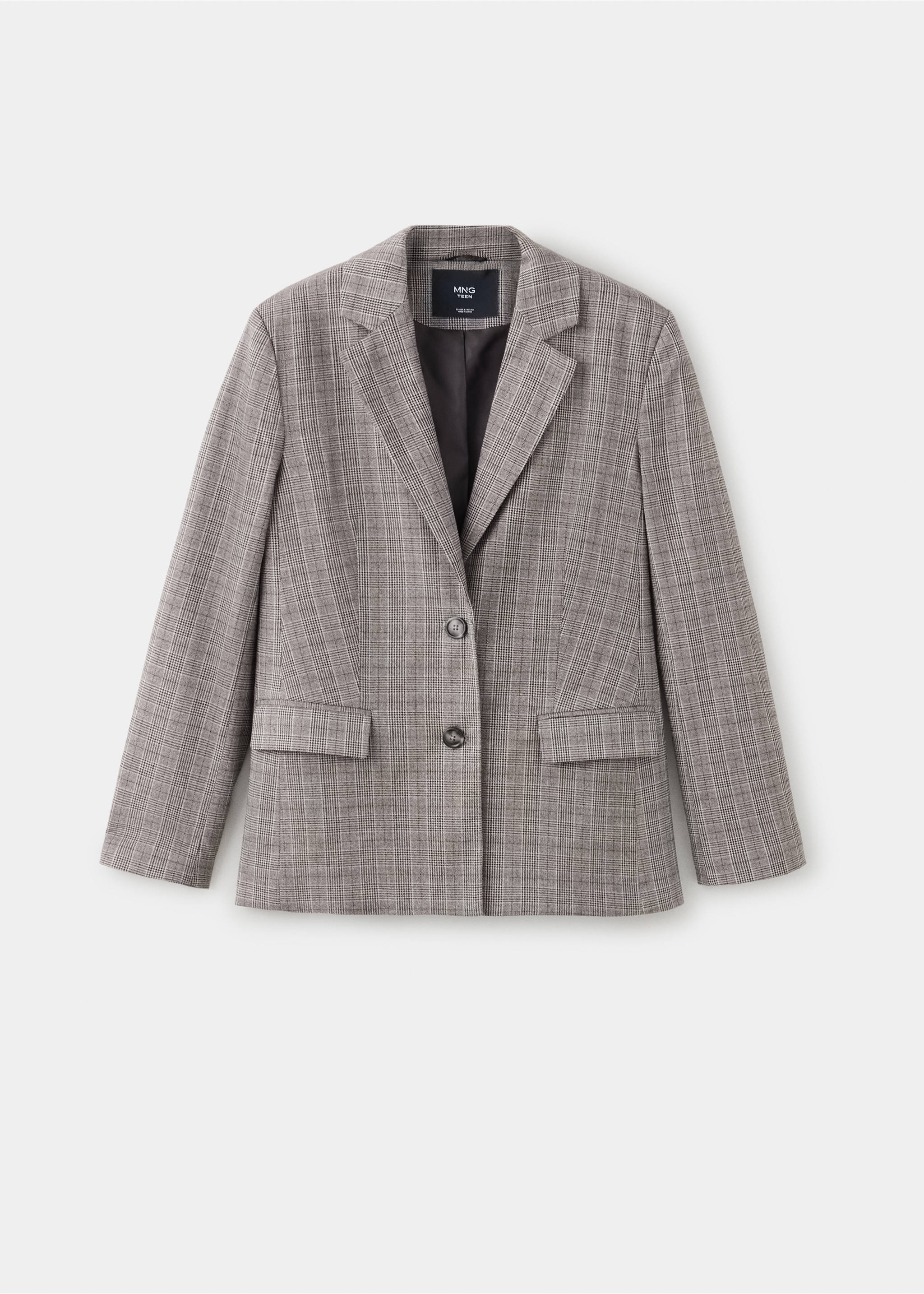 Check-print jacket - Article without model, Medium Brown. Ref: 37087129-00.