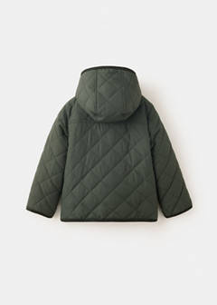 Padded coat with hood — Khaki 4