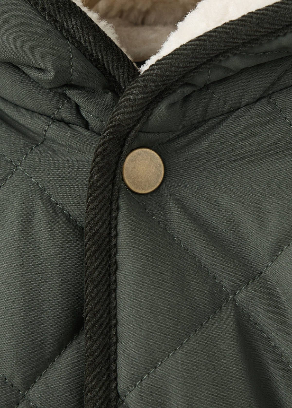 Padded coat with hood — Khaki