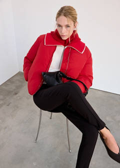 Quilted bomber jacket — Red 10