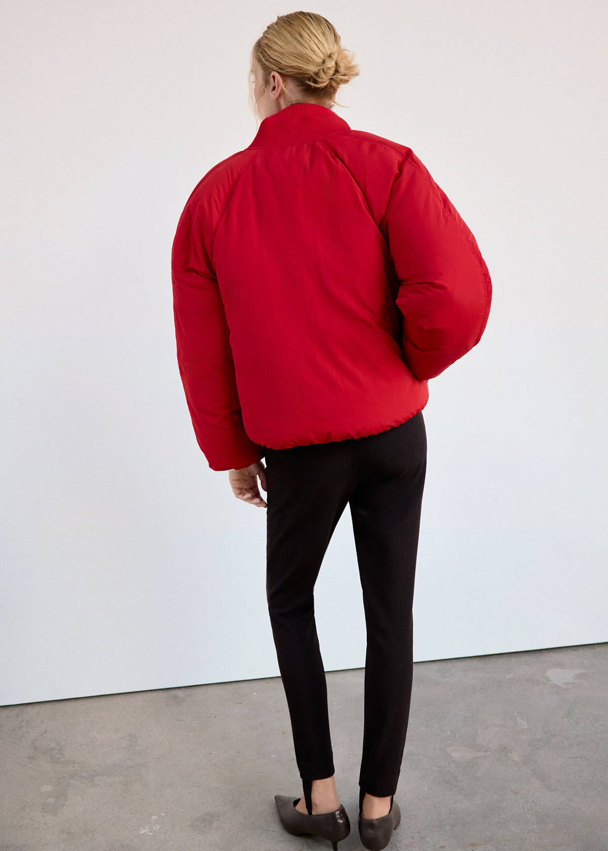 Quilted bomber jacket — Red