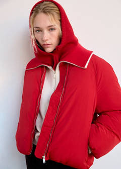 Quilted bomber jacket — Red 12