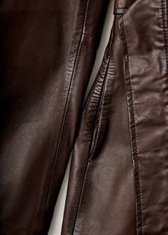 Leather trench coat with belt — Brown 7