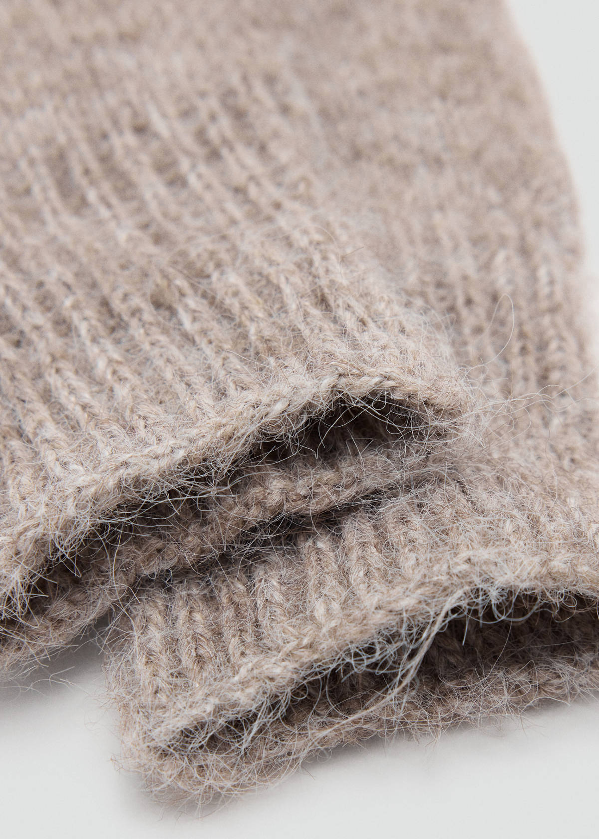 Plain knit gloves — Medium Brown