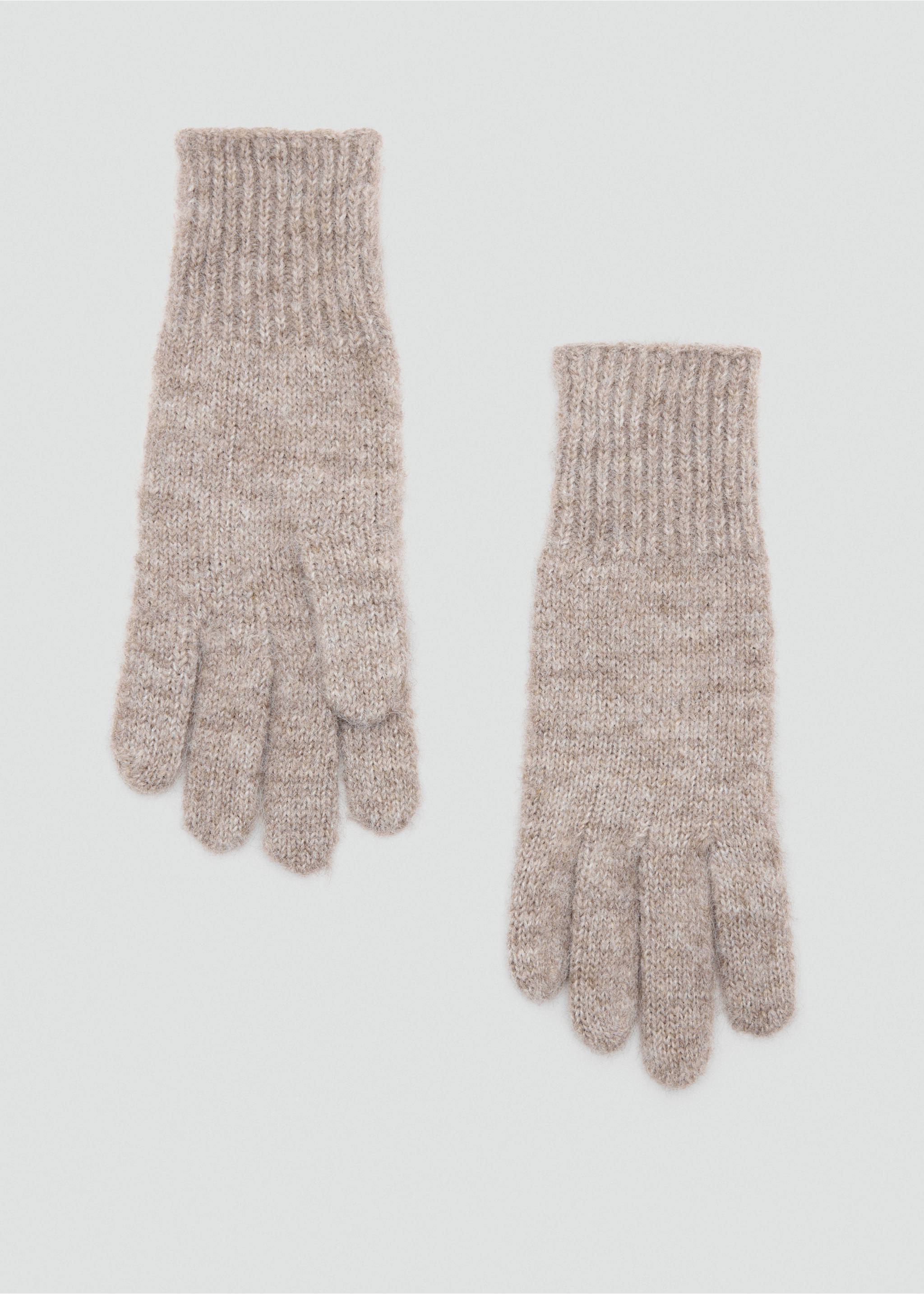 Plain knit gloves - Article without model, Medium Brown. Ref: 37087775-00.