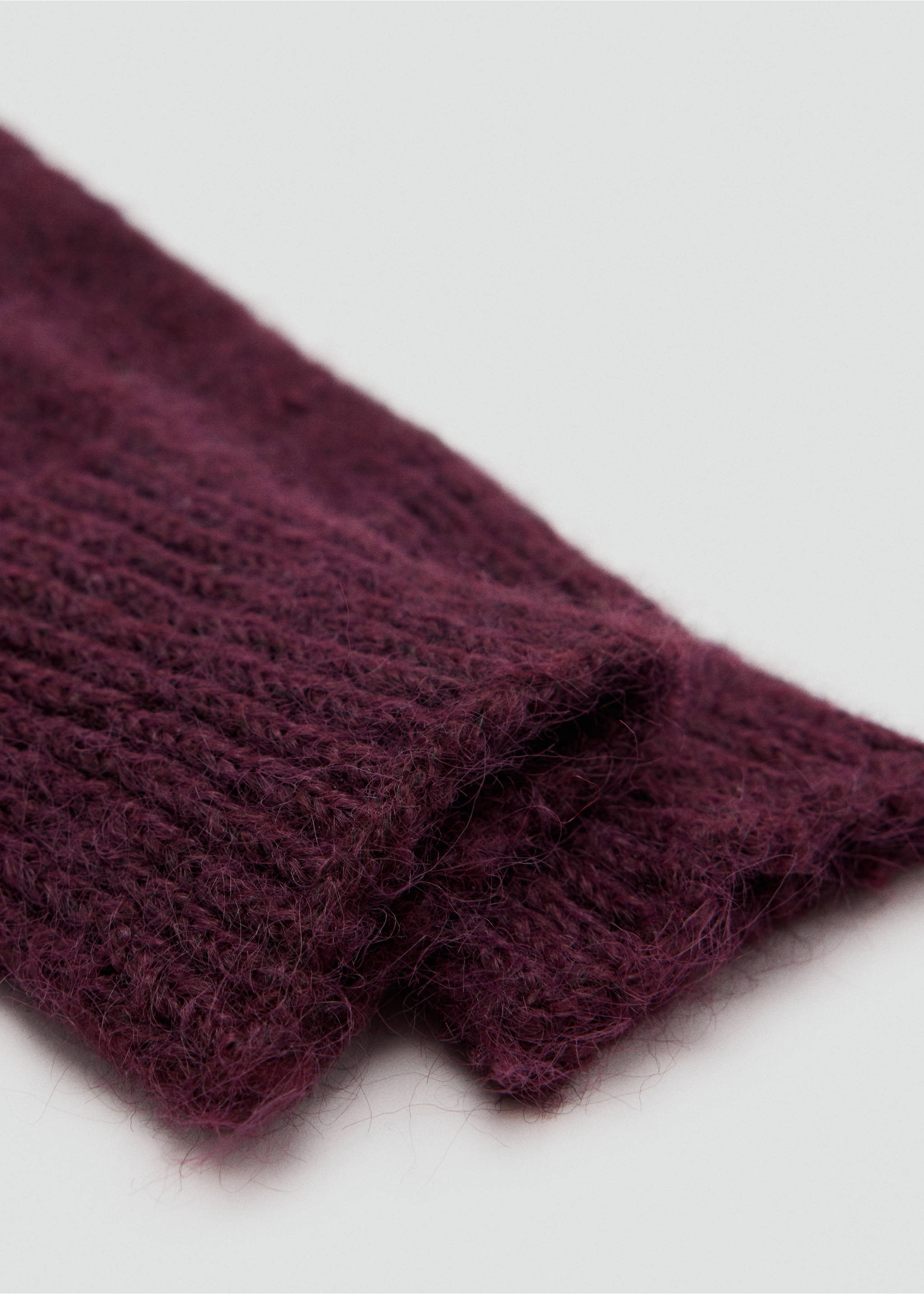 Plain knit gloves - Medium plane, Burgundy. Ref: 37087775-00.