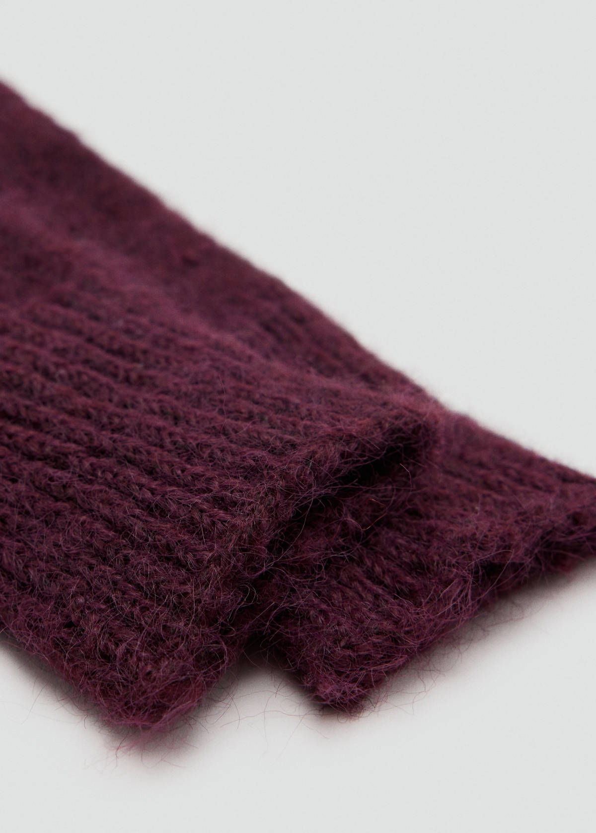 Plain knit gloves — Burgundy