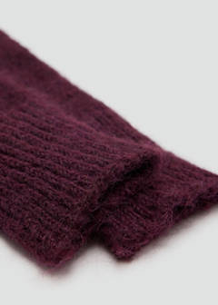 Plain knit gloves — Burgundy 2