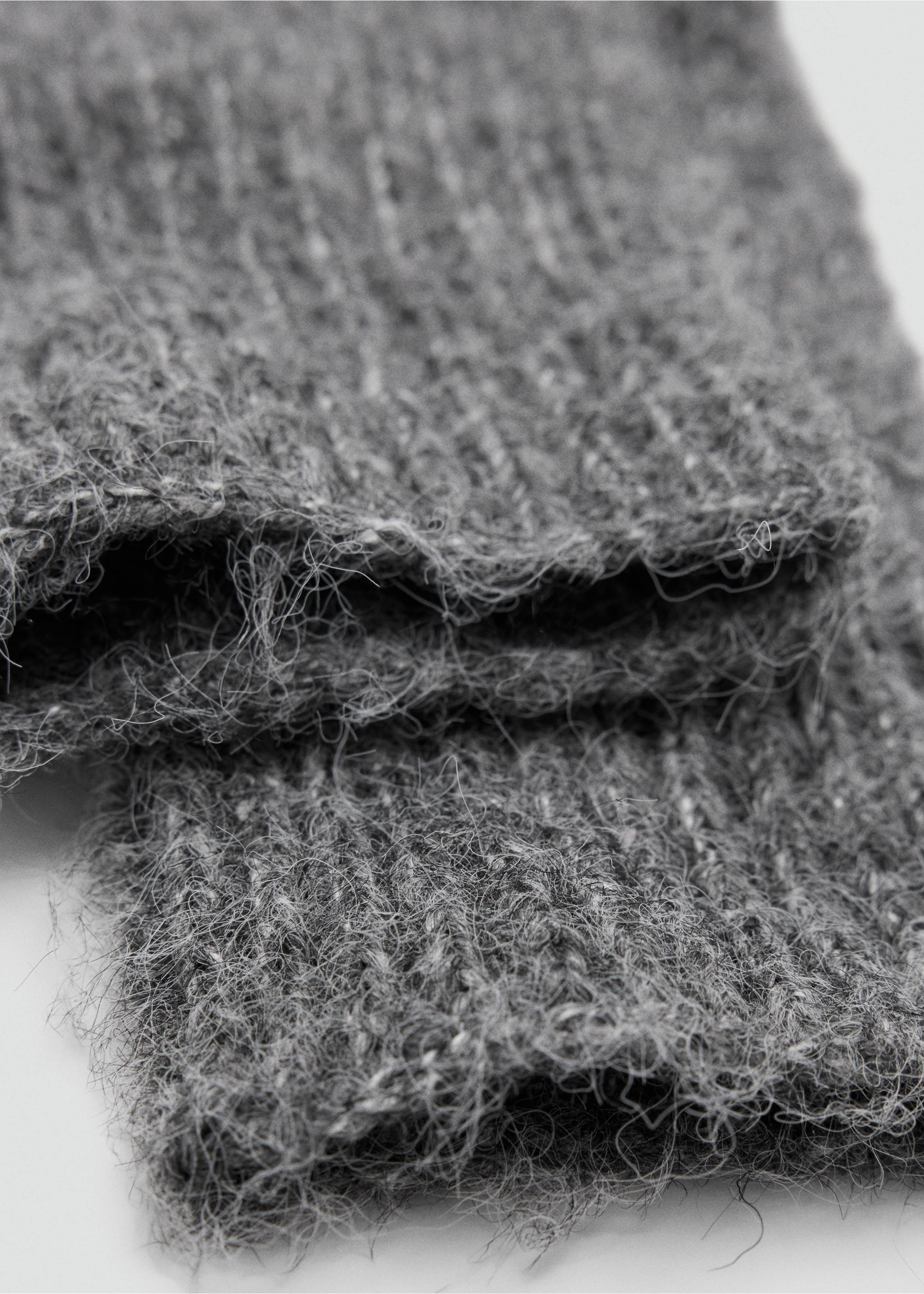 Plain knit gloves - Medium plane, Charcoal. Ref: 37087775-00.