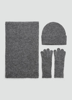 Plain knit gloves — Charcoal 3