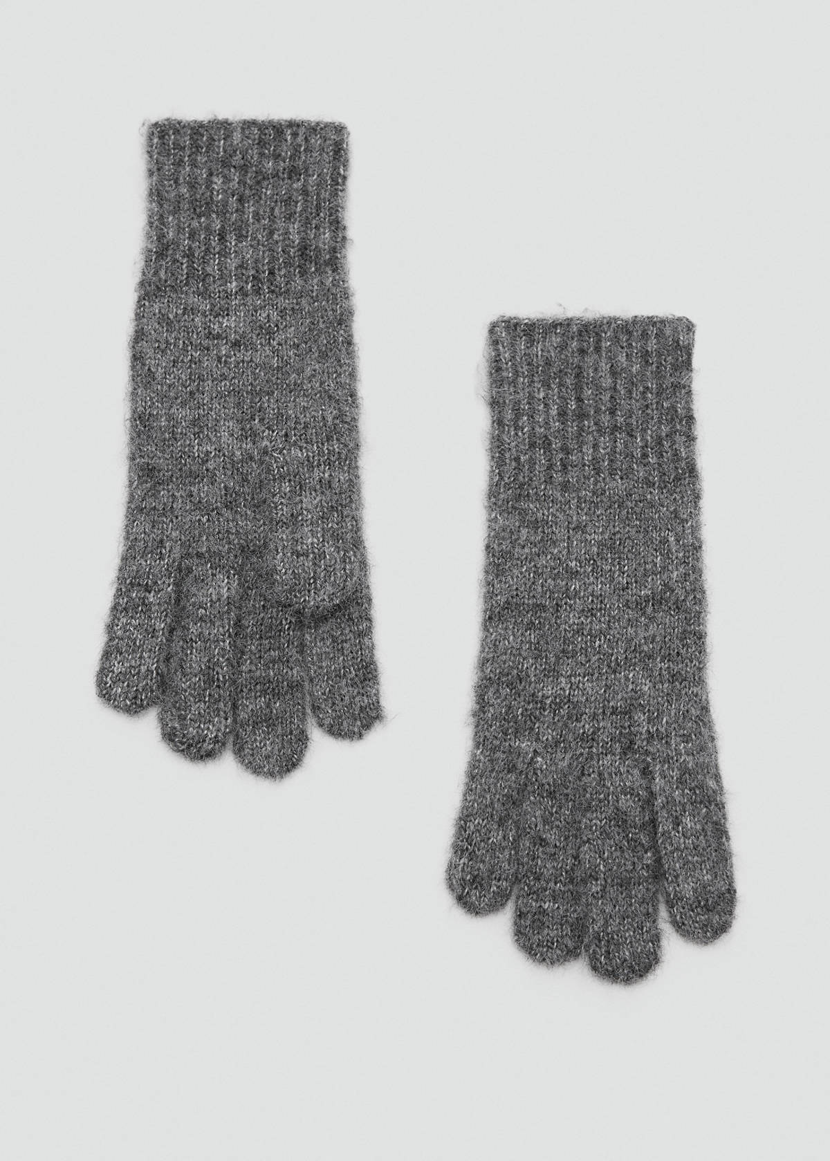 Plain knit gloves — Charcoal