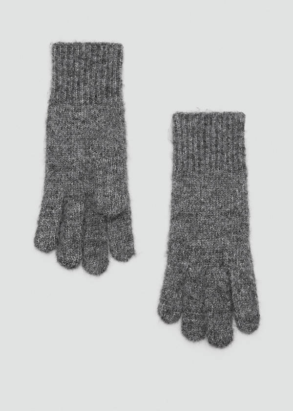 Plain knit gloves — Charcoal