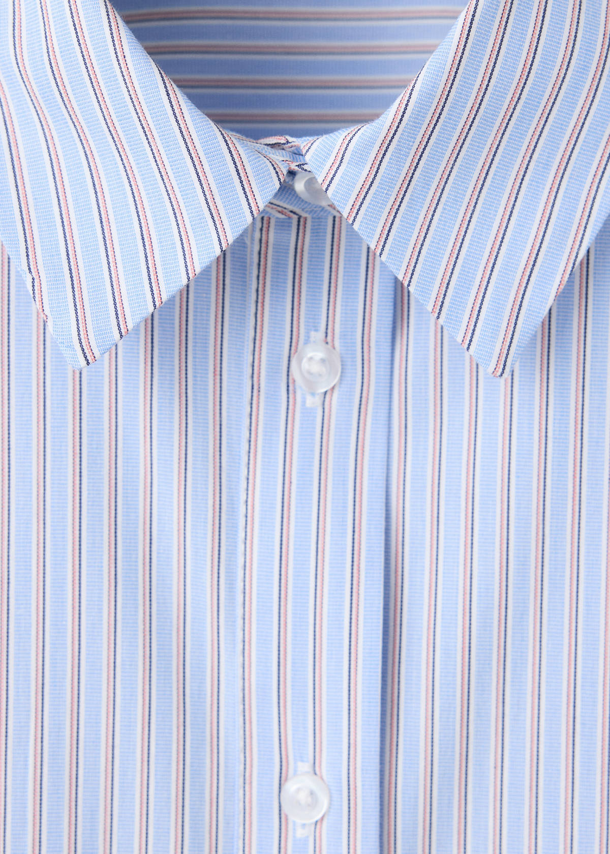 Striped cropped shirt — Sky Blue