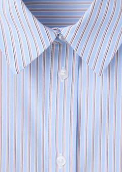Striped cropped shirt — Sky Blue 7