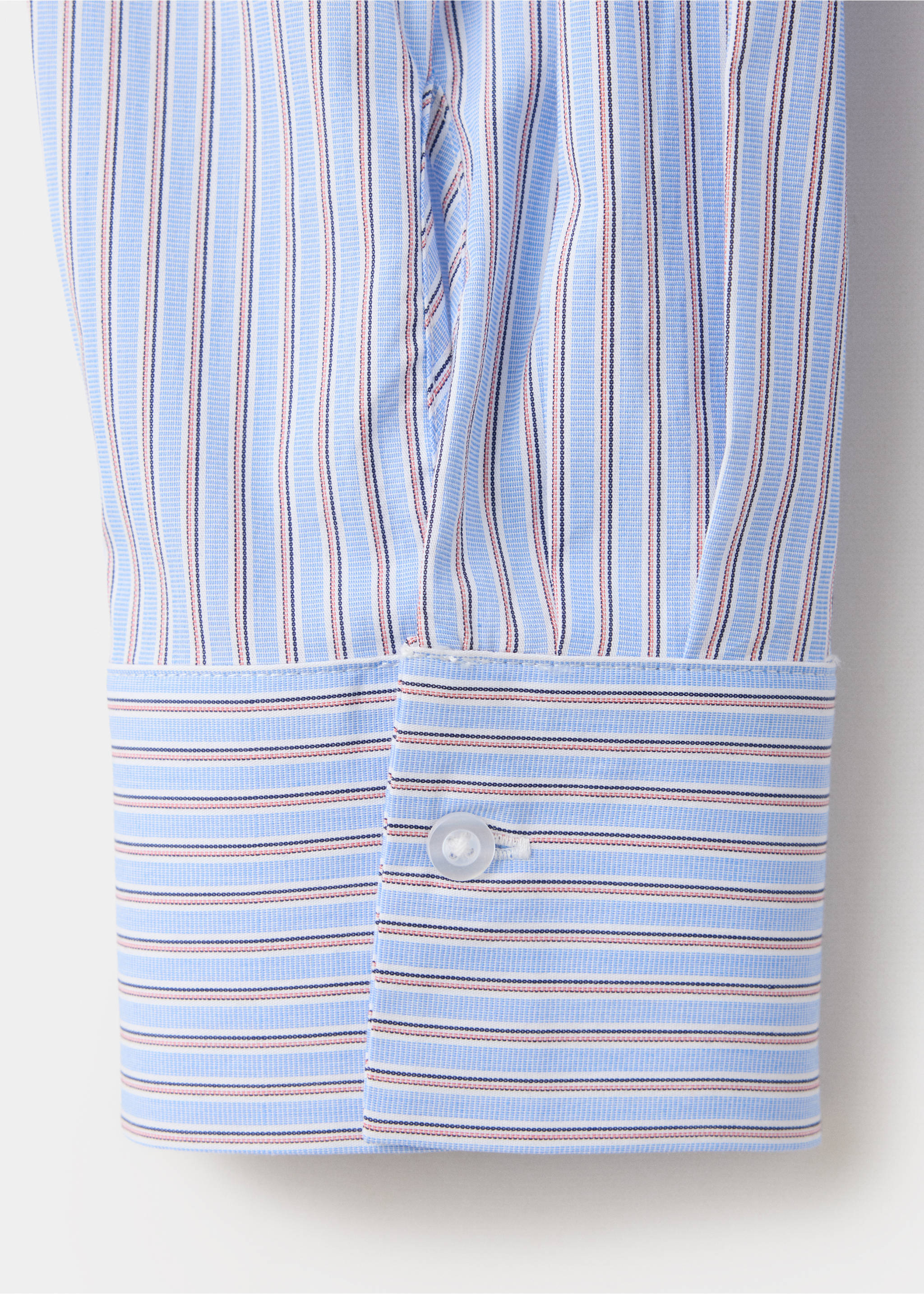 Striped cropped shirt - Details of the article 0, Sky Blue. Ref: 37087780-00.
