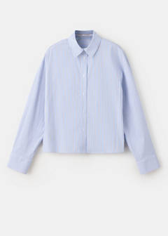 Striped cropped shirt — Sky Blue 6