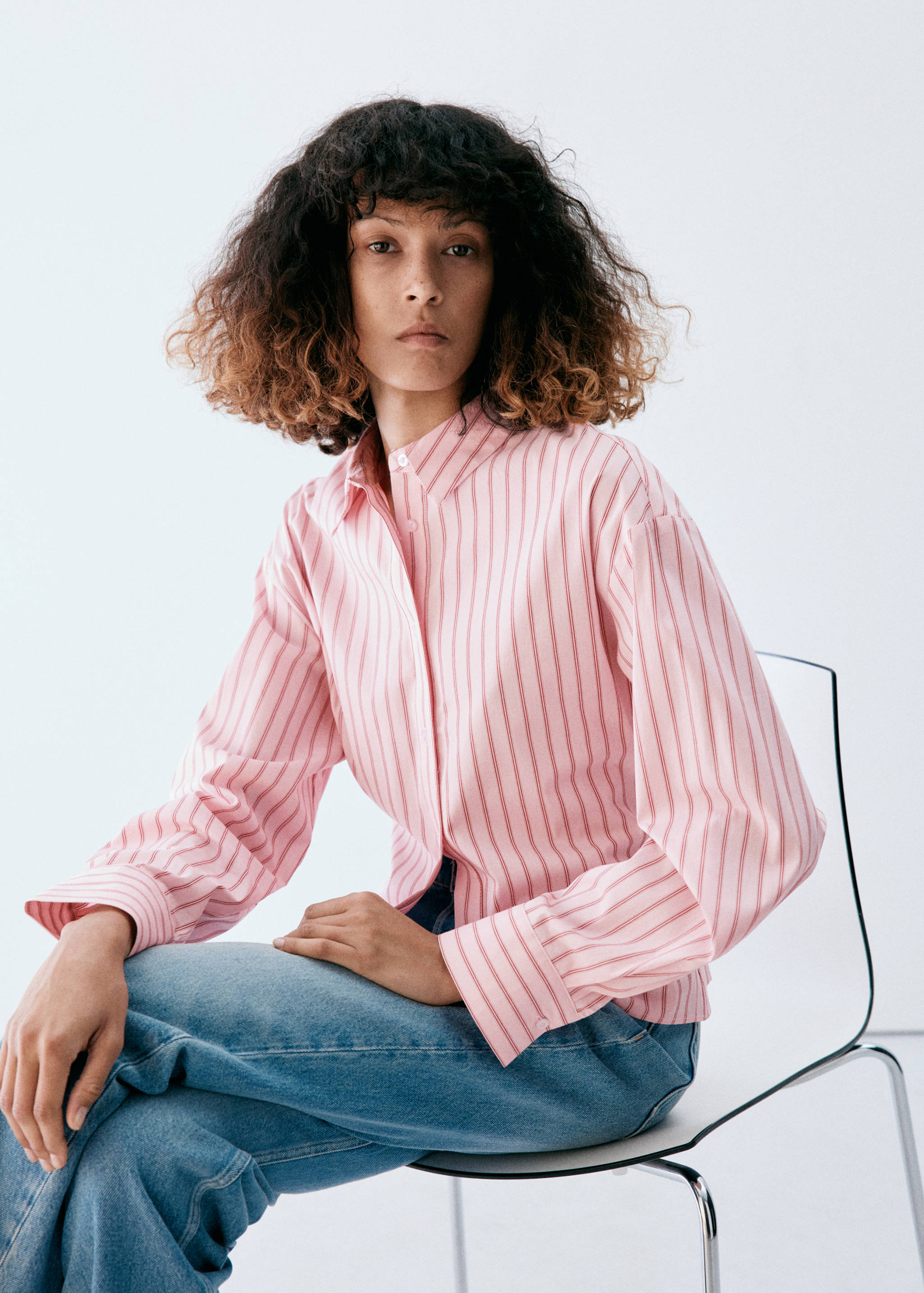 Striped cropped shirt - Medium plane