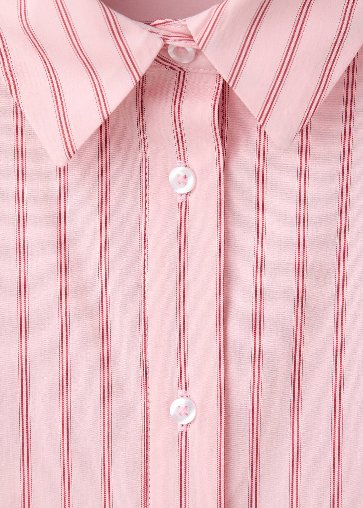 Striped cropped shirt — Pink