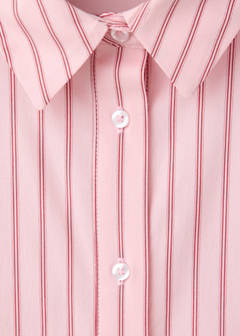 Striped cropped shirt — Pink 7