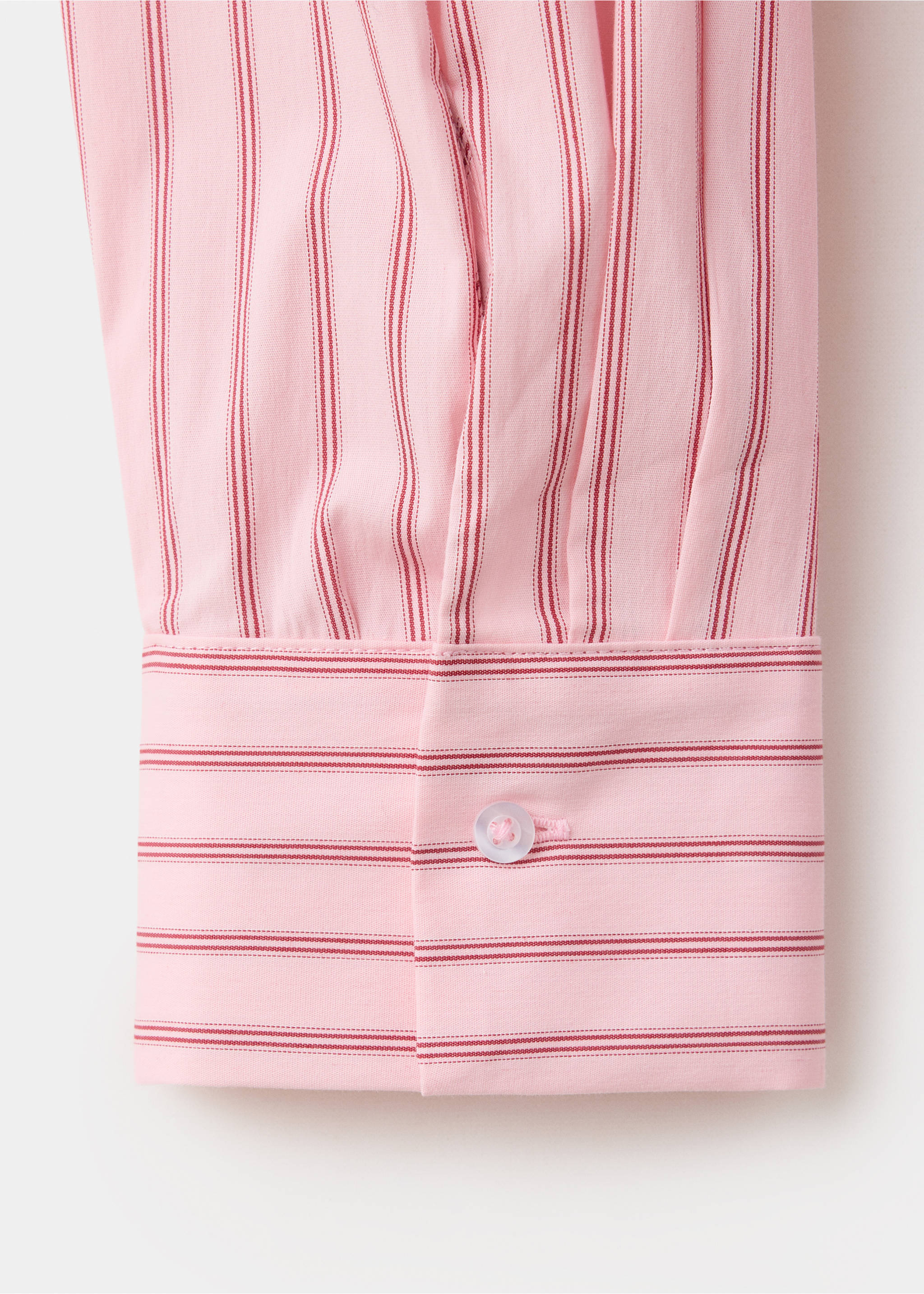 Striped cropped shirt - Details of the article 0, Pink. Ref: 37087780-00.