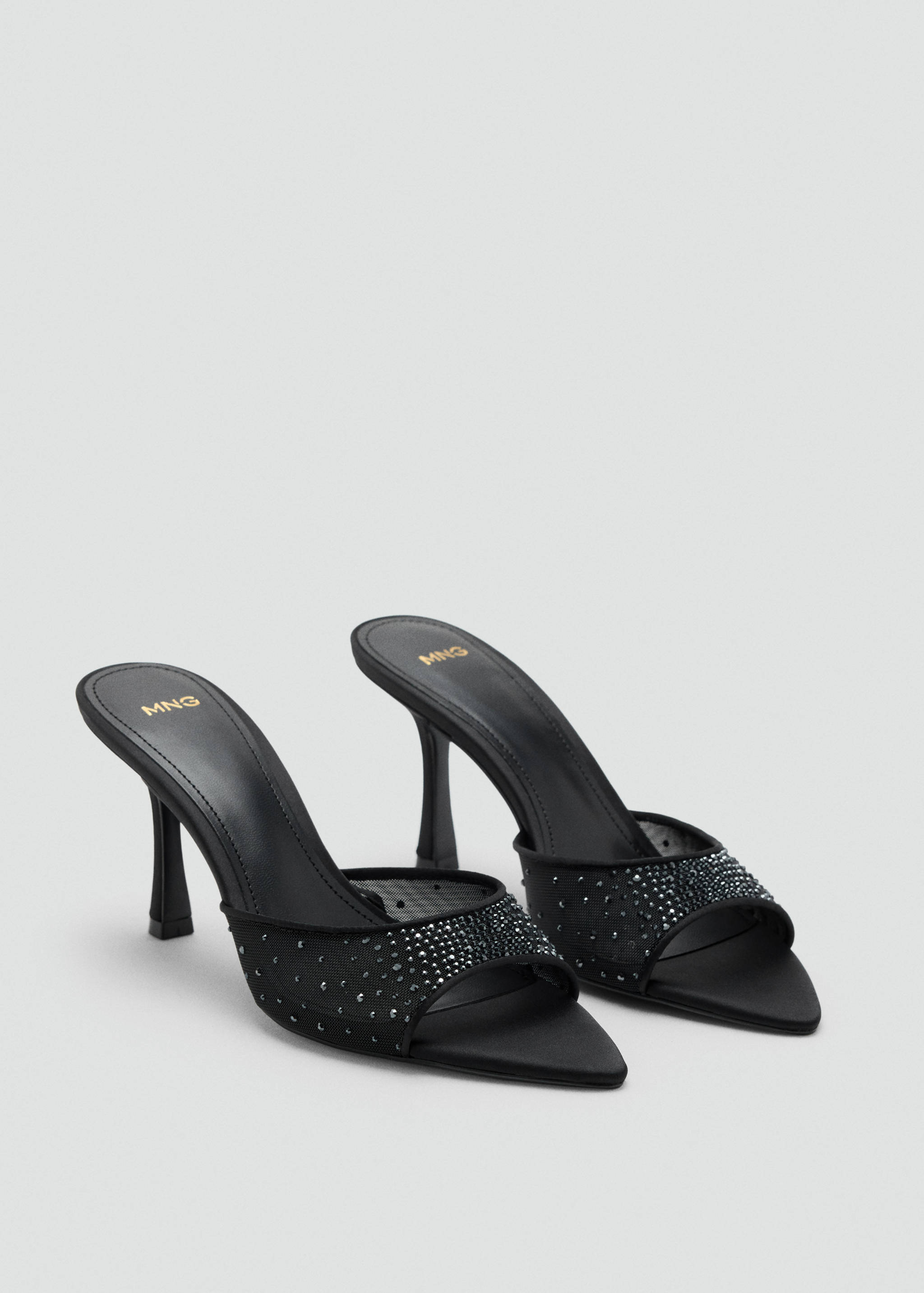Strass heeled sandal - Medium plane