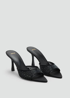 Strass heeled sandal — Black 2
