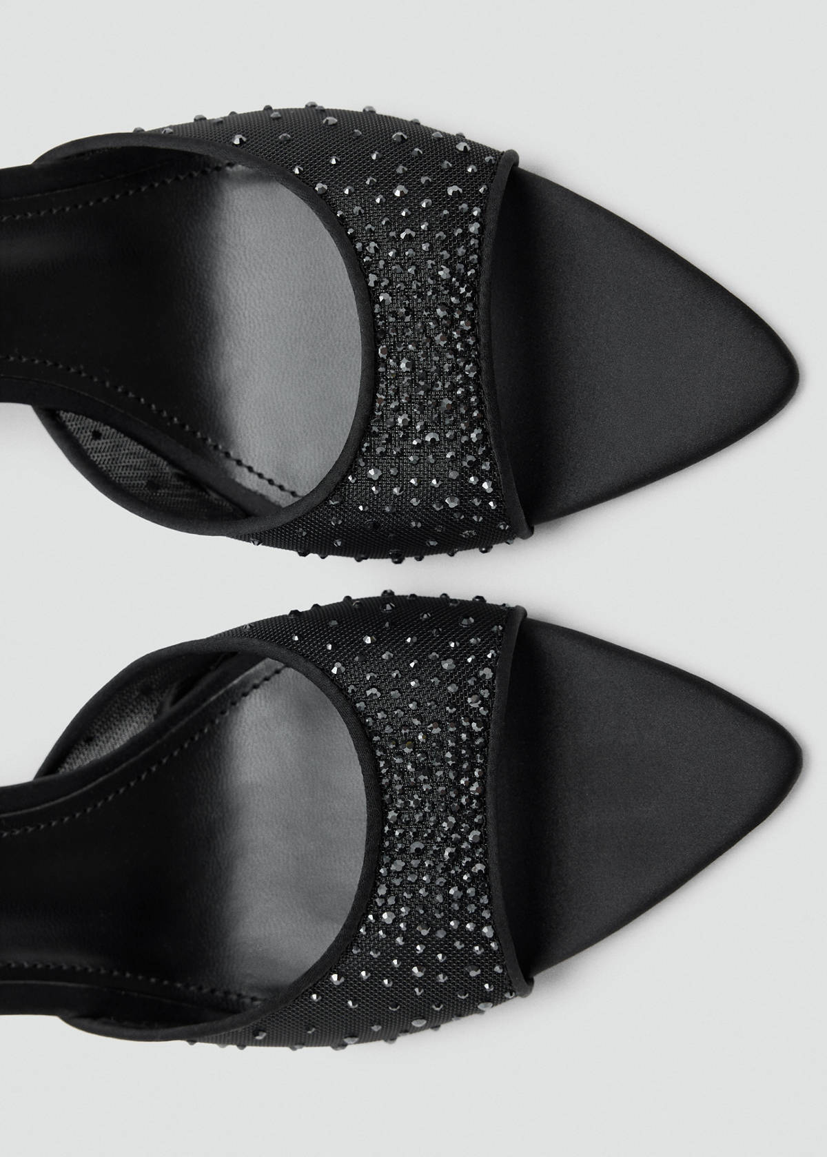 Strass heeled sandal — Black