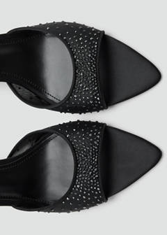 Strass heeled sandal — Black 4