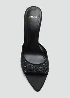 Strass heeled sandal — Black 5