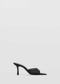 Strass heeled sandal — Black 1