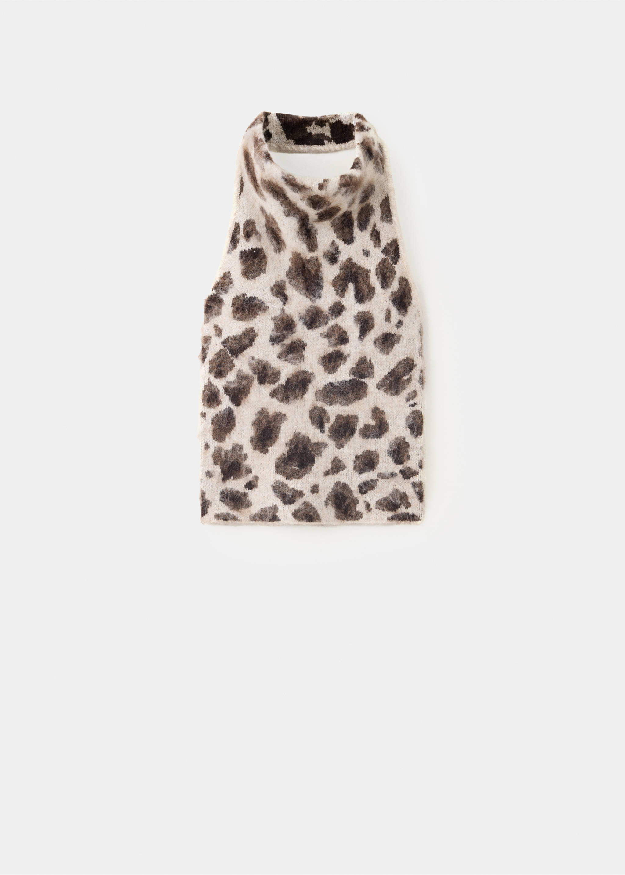 Animal print knit top - Article without model, Brown. Ref: 37087786-00.