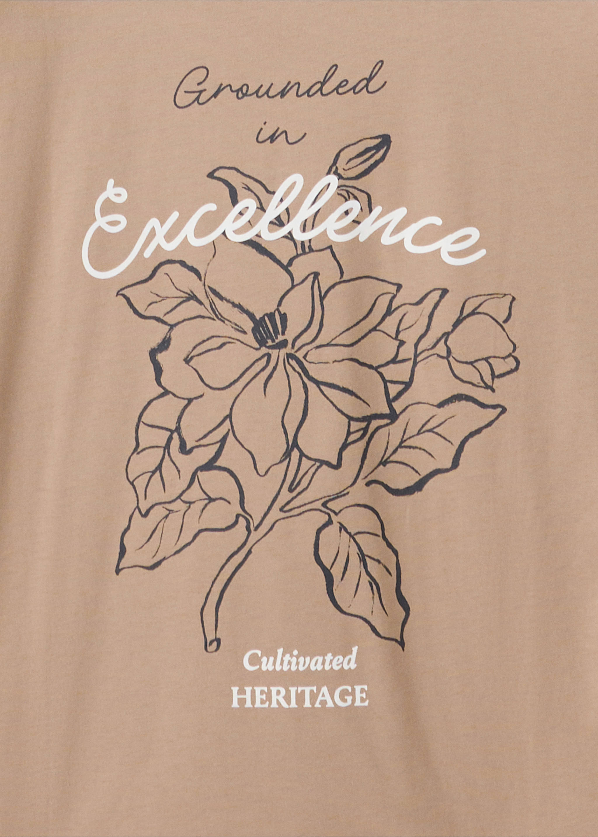 100% cotton printed t-shirt - Details of the article 0, Sand. Ref: 37087789-00.