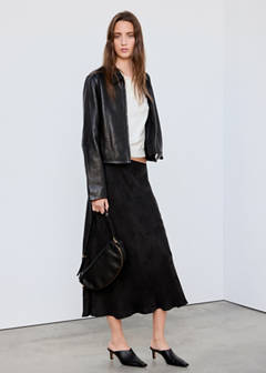 Devoré A-line skirt — Black 2
