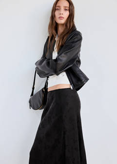 Devoré A-line skirt — Black 1