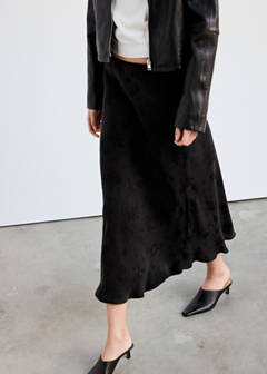 Devoré A-line skirt — Black 4
