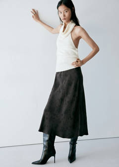 Devoré A-line skirt — Black 9