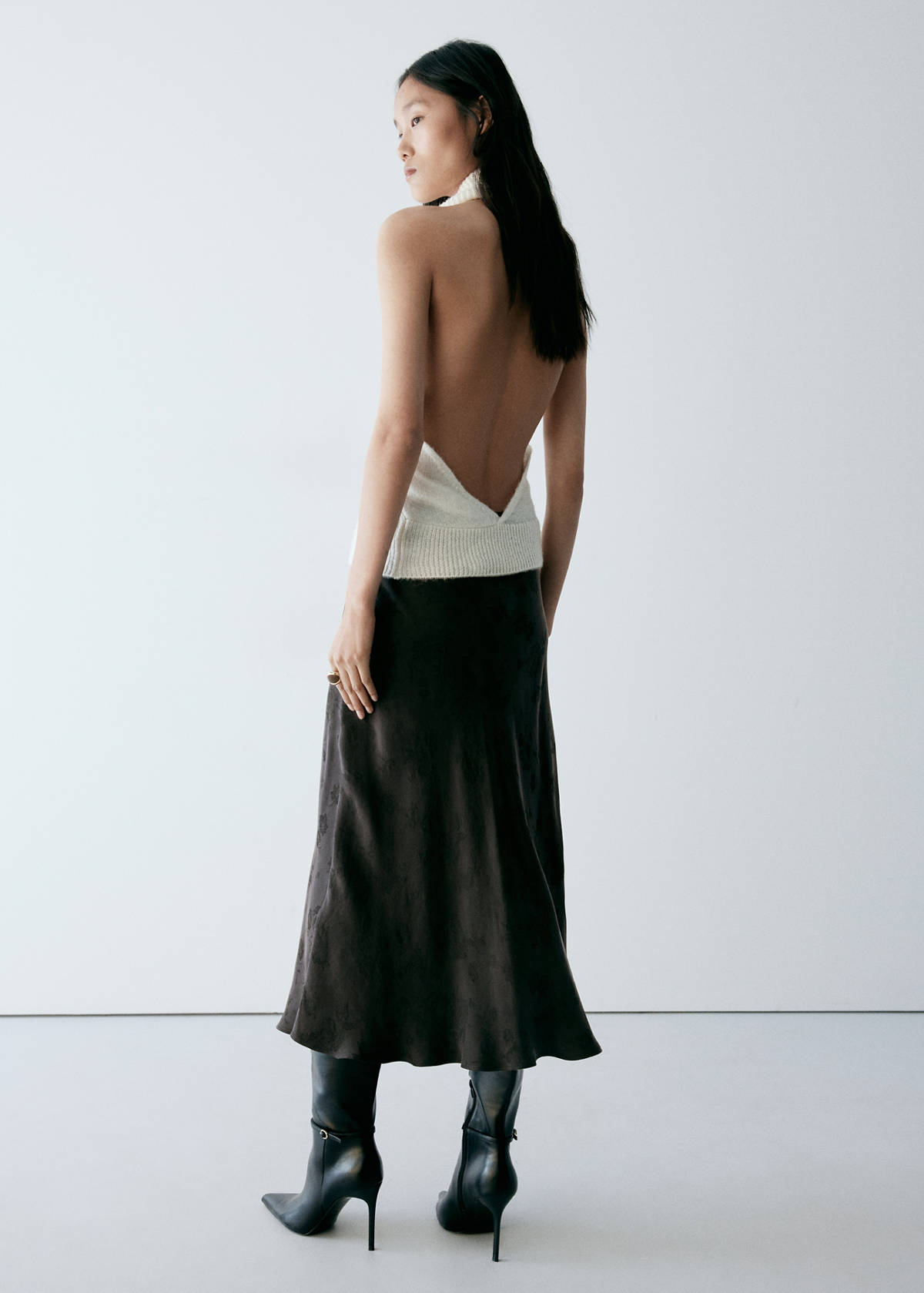 Devoré A-line skirt — Black