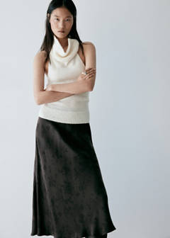 Devoré A-line skirt — Black 11