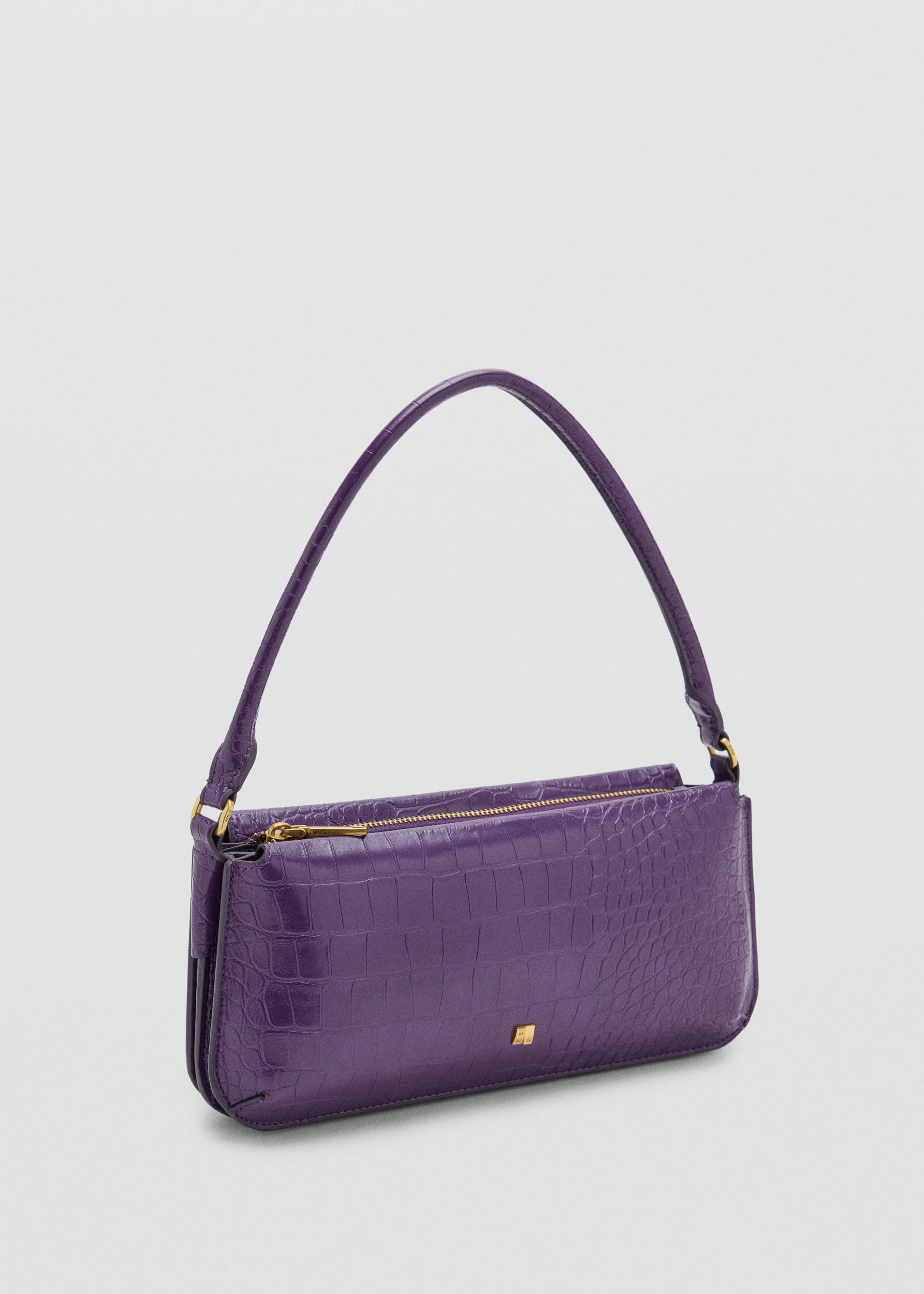 Patent crocodile-effect bag - Medium plane
