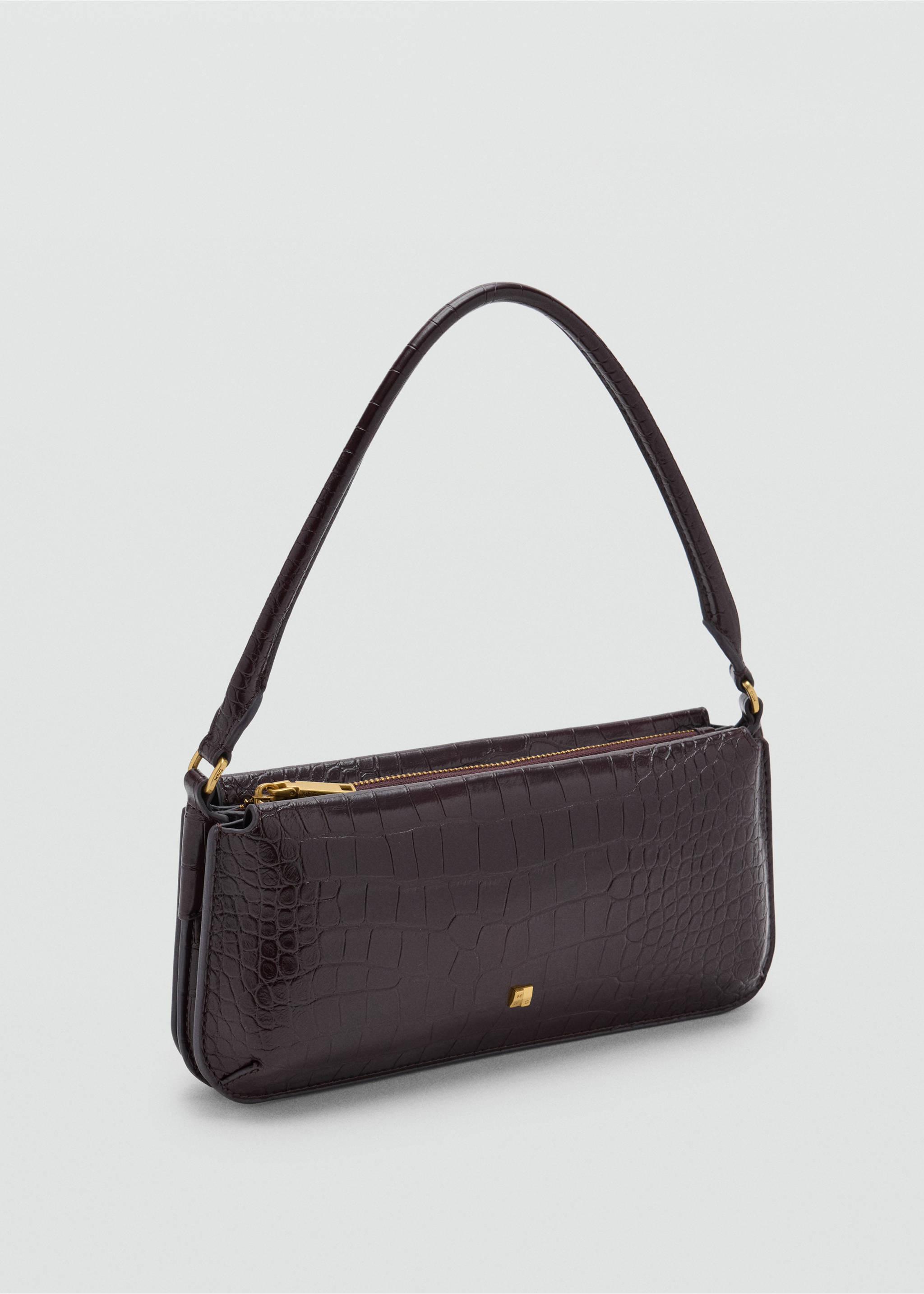 Patent crocodile-effect bag - Medium plane, Burgundy. Ref: 37087794-00.