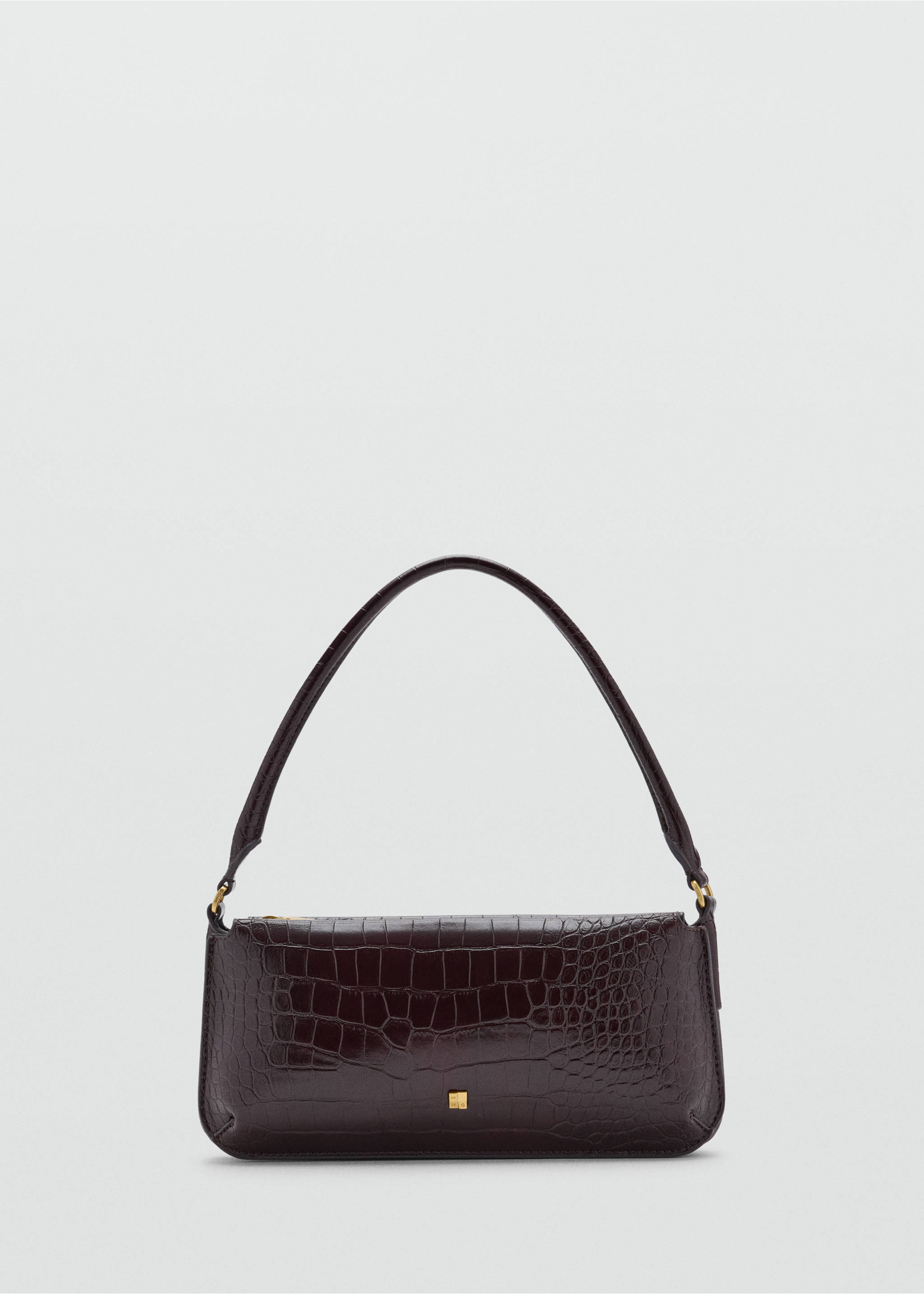 Patent crocodile-effect bag - Article without model, Burgundy. Ref: 37087794-00.