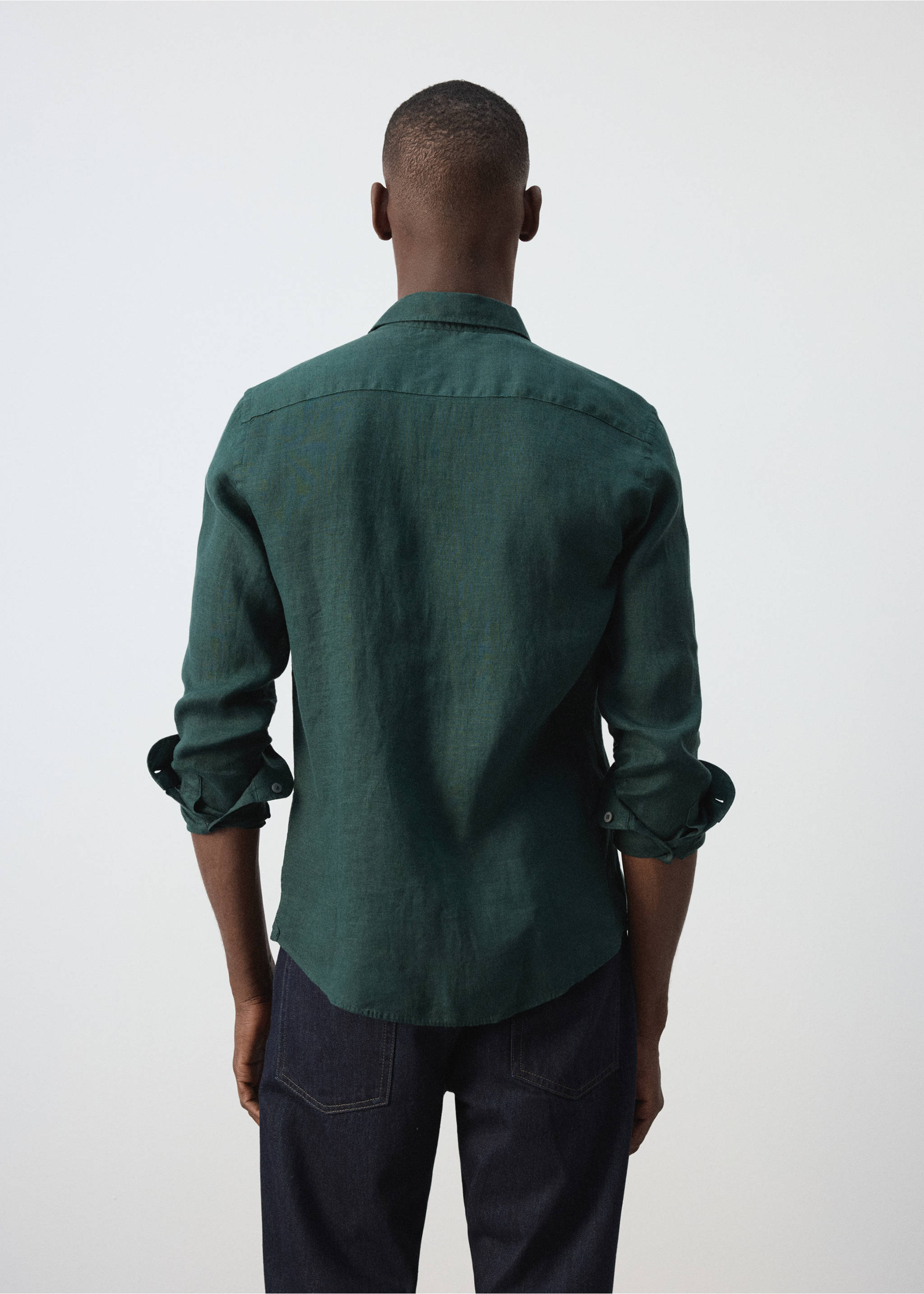 Camisa 100% lli regular fit - Revers de l'article, Verd. Ref: 37087795-00.