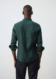 100% linen regular-fit shirt — Green 3
