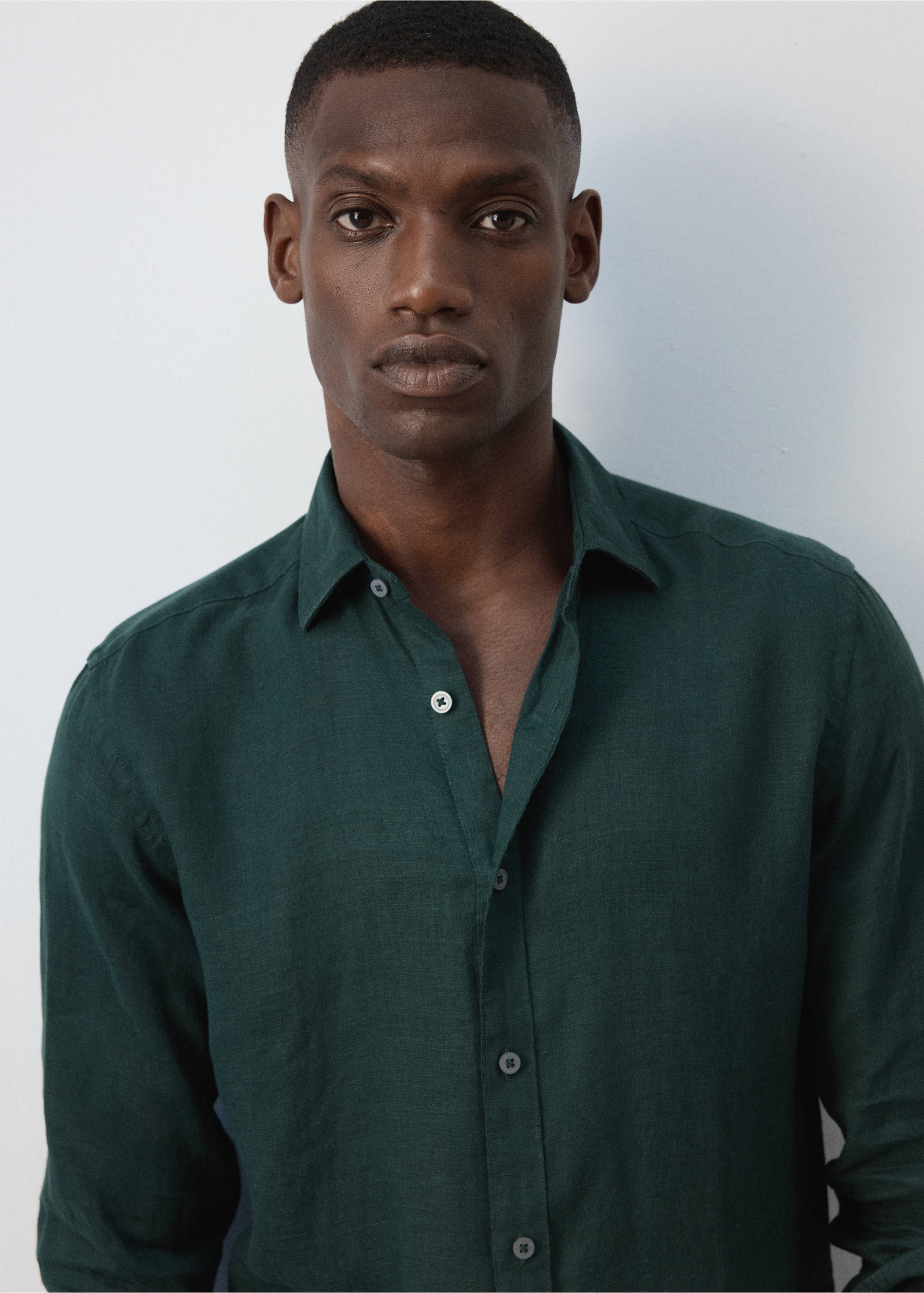 Camisa 100% lli regular fit - Detall de l'article 1, Verd. Ref: 37087795-00.