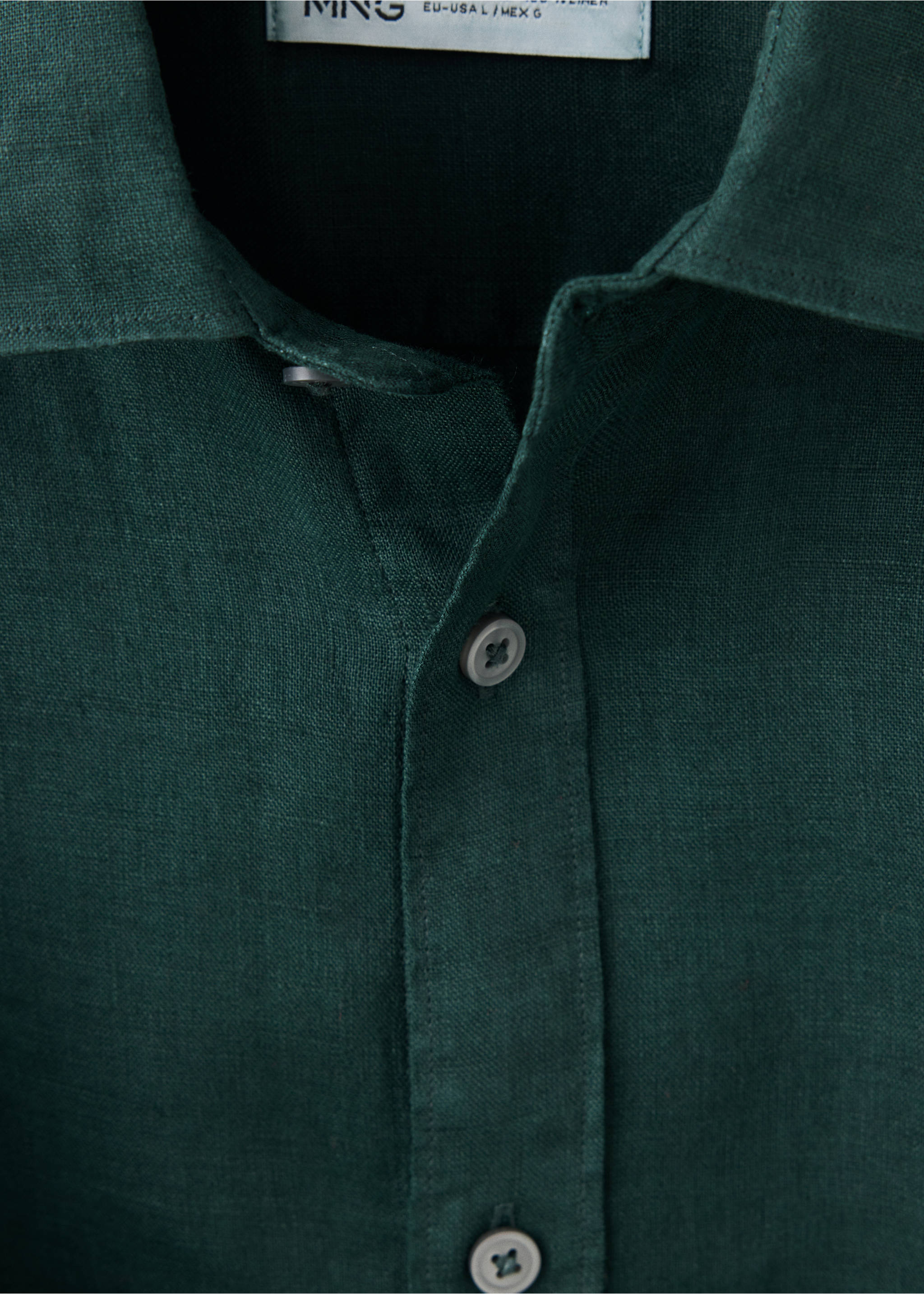 Camisa 100% lli regular fit - Detall de l'article 8, Verd. Ref: 37087795-00.