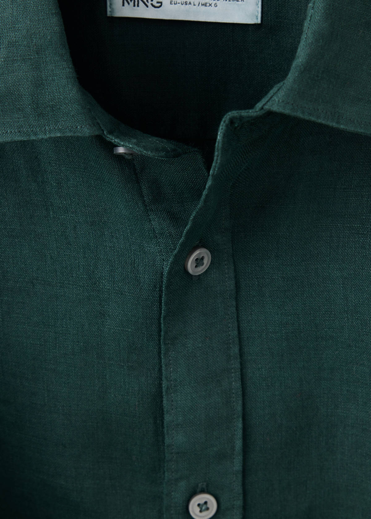 100% linen regular-fit shirt — Green